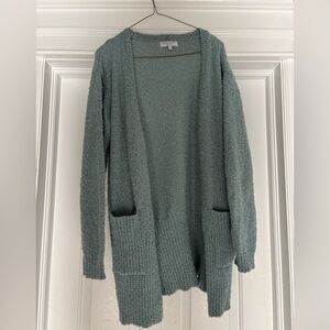 Cozy Open-Front Cardigan in Soft Blue
